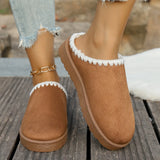 Winter Plus Velvet Warm-Up Slippers Thick-Bottomed Pine Cake Bottom With Heel Snow Boots Cotton