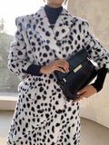 New Imitation Fur Fur Plush Long Coat Hooded Over Knee Thick Loose Coat
