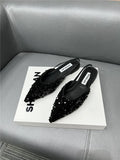 Zingj Women's Shoes Spring / Summer 2023 New Fashion Versatile Pointed Flat Small Fragrant Wind Sequins