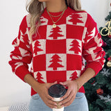Shooting 2025 Autumn And Winter Christmas Tree Lattice Lantern Long-Sleeved Jacket Sweater Women's
