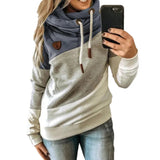 Splicing Stitching Hooded Fleece Loose