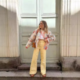 Women's Explosive Color Printing Cotton Coat Fashion Loose