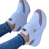 Women's Casual Slope Sneakers 2025 New Large-Size Strap-In-Up And Large-Size Net Face Single
