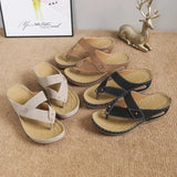 Summer New Fashion Slope And Flip-Flops Wearing Beach Slippers Large Size Women Summer