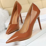 Shoes Fashion Woman Pumps Patent Leather High Heels Stiletto Heels Occupation OL Office Shoes Sexy Heels Plus Size