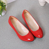 High Heel Single Shoes Women's Low-Heeled Fashion Tip Shoes 5CM Coarse Heel Casual Leather Shoes Low Heel Work Performance