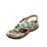 Word Sandals Women 2025 New National Style Embroidery Flowers After Stumbling Slopes And Sandals