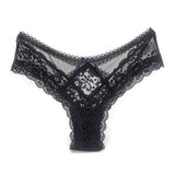Thin Solid Color Lace Thong Woman Cotton Crotch T-Shirt Hollow Low-Waisted Trousers Ladies