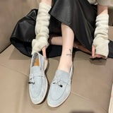 And Autumn 2025 New Lazy One Foot Flat Bottom Students British Style Retro Velvet Round Head Single Shoes