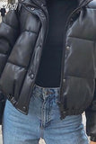 Parkas Women Coat Short Down Jackets For Women Female PU Leather Bomber Jacket Elegant Doudoune Femme Veste Manteau