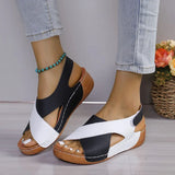 Bottom Color Roman Sandals Women's Pine Cake Bottom Magic Sticker Beach Cool Slippers