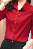 Women's Shirt Spring and Autumn Blouses for Women Long Sleeve Top Women-clothing Polo Neck Button Up Blouse Woman Basic Shirt