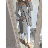Big-Size Wish Ebay Fashion Pure Color Collar Repair Long Wind Coat