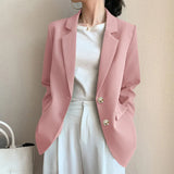 Zingj Small Suit Jacket Female Tide Ins Autumn New Korean Version Students Loose Retro Chic Show Thin Casual