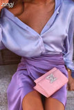 Long Sleeve Blouses Women 2023 Vintage Blue Green Silk Shirt Women Casual Loose Button Up Down Shirts Elegant Tops