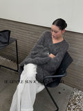 Xixi 13 Line 2025 Autumn New Black Standard Mahai Wool Hollow Knitted Open Jacket