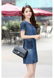 Denim Dress New Spring Summer Fashion Hot Quality Casual Loose Jean Dress Lady Casual Slim Short Sleeve Dresses