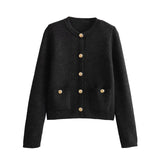 2025 New Women's Button Knitted Jacket Little Scented Women's Sweater