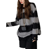 Early Autumn Sweater Long-Sleeved Striped Sweater Languid Sweater Languid Collar Knitted