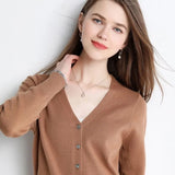 Women's cardigan sweater spring and autumn single-breasted sweater women's loose all-match top