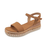 Summer New Pine Cake Dew Sandals With High Heel Lady Fashion Thick Bottom Slope Heel Women's