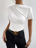 Spring And Summer Small High-Collar Folding Body Short-Sleeved Lady