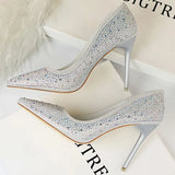 Shoes Sexy Woman Pumps Pointed Toe High Heels Shoes Women Sequins Nightclub Party Shoes Quality Stiletto Heels Lady