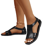 New Soft-Soled Casual Beach Sandals Women's Hollow Solid-Colored Toe Flat-Bottomed Women's