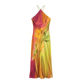 2025 Summer New Satin Print Top 8690161 Dress 8505157 Straight Tube