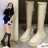 Knee Boots Women's Medium Boots And Velvet 2025 New Thick Bottom Small Martin High Knight