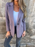 Women's Casual Hair In Autumn And Winter 2025, Collar Button Fake Pocket