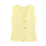 Women's New Button Knitted Vest Skirt 4192015