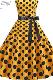 Women Summer Polka Dot Print Party Robe Femme Black Retro Vintage Swing Prom Rockabilly Midi Dresses