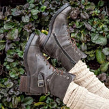 Women's Boots 202 Autumn And Winter Side With The Middle And Wearing Low-Heeling Boots 41-43 British Wind Martin