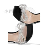 Summer Water Drill Bow High With Slippers Female Sharp Tips And Fashion Slippers