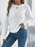 Shooting 2025 Autumn And Winter Leisure Pure Color V-Word Hollow Lantern Sleeve Sweater Women's
