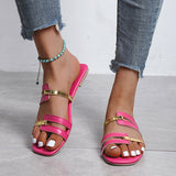Summer New Women's Shoes Sand Slippers Large-Size Bright-Faced Flat-Bottomed Women's Slippers