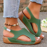 With Stitching Sutures Hollow Thick-Soled Sandals Women's Slopes And Large-Size Dew Beach Cool Drag