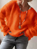 Glutinous V-Neck Long-Sleeved Sweater Woman 2025 Autumn And Winter Cover Solid Color Lazy Wind Loose Knitted Shirt