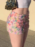 Cloth Forget French Romantic Flowers Texture High Waist Skirt Sexy Girl Age-Olded Ass A Short