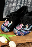 Zingj Shoes Autumn And Winter New Style, Plush Soft Sole Embroidery Shallow Mouth And Velvet Mother Shoes Embroidered Shoes, Cloth Shoes