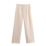 Women's INS Burst Side Open Fork On The Shoulder Trousers