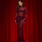 Women's Clothing 2025 Spring New Hottie Sexy Hollow Perspective Long-Body-Body-Groomed-Bag-Groomed
