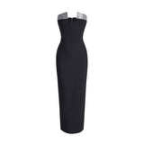 2025 Spring New Dress Female Sister Style Elegant Fashion Shoulder Set Tight-Up And Hip