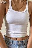 Casual Solid Ribbed Skinny Strap Top Female Cami Basic White Crop Top Bodycon Short Summer Tops Tees Vest Clothes