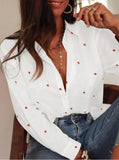 Full Of Printed Long Sleeve Temperament Thin