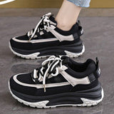 Old Dad Shoes Women 2025 Autumn New Hong Kong-Style Sports Shoes Daily Commute Black And White Casual