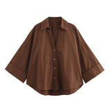 New Fashion Women's Wide-Sleeved Silk Silk Dress Silk Women's Long-Sleeved Shirt Tide