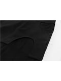 Women Black High Waist Skinny Flare Pants Gothic Y2k Fake Two Pieces 2023 Slim Fit Femme Spring Stretchy Wide Leg Trousers