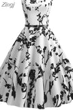 Dress Women Red Black Vintage 50s Rockabilly Robe Retro Party Feminino